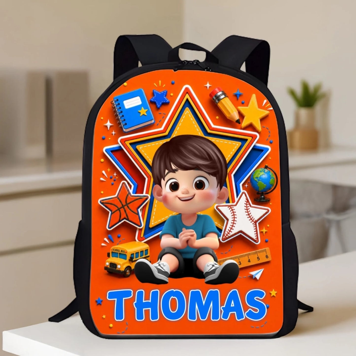 Cute Little Boy Custom Grade - Personalized Backpac (9)