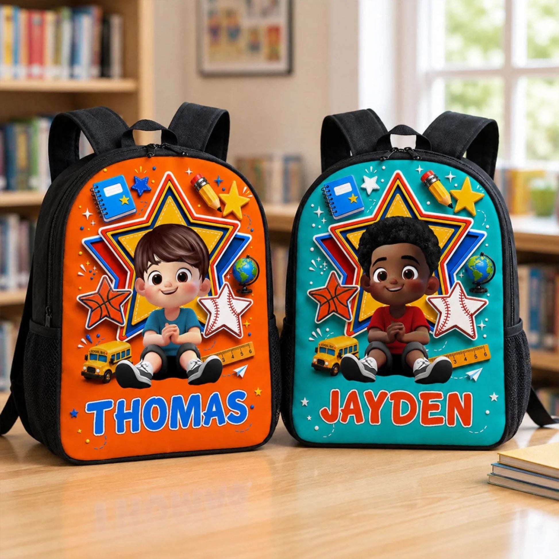 Cute Little Boy Custom Grade - Personalized Backpac (2)