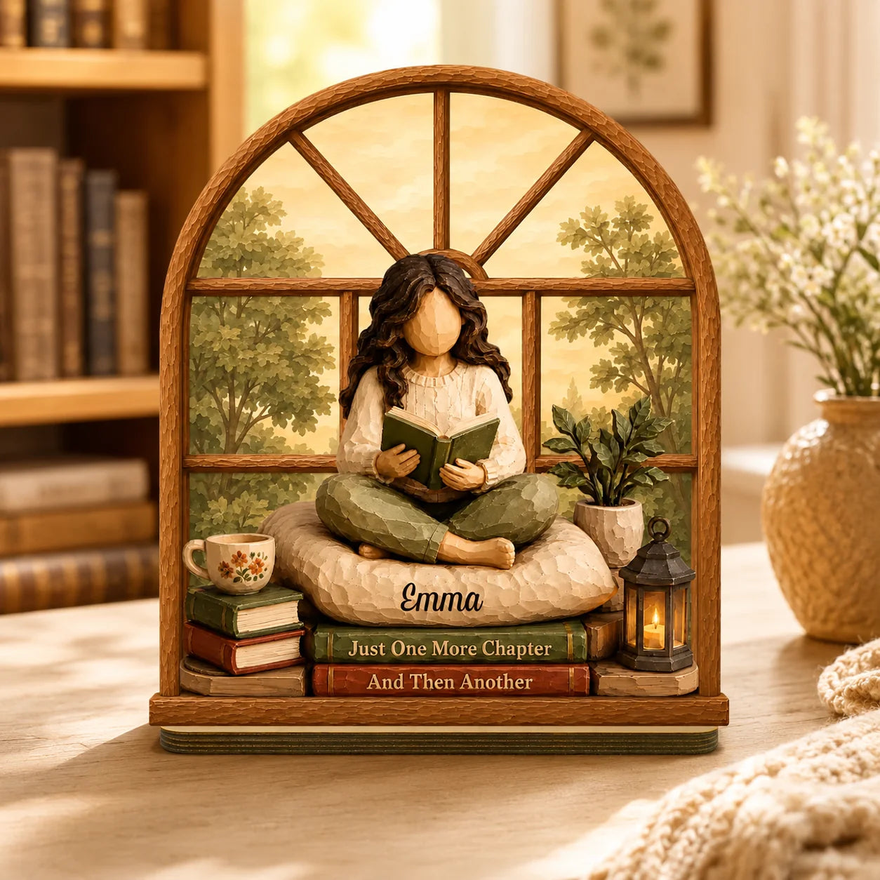 Custom Wooden Reading Plaque - Personalized Gifts For Book Lovers & Readers - A Cozy Escape Between Pages