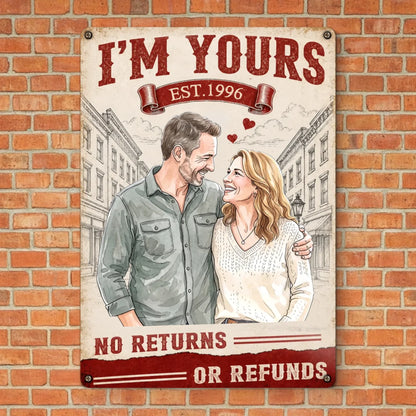Custom Photo Home Decor Metal Sign - Personalized  Anniversary Wedding Gifts For Husband And Wife, Him And Her - You Are My Favorite Person