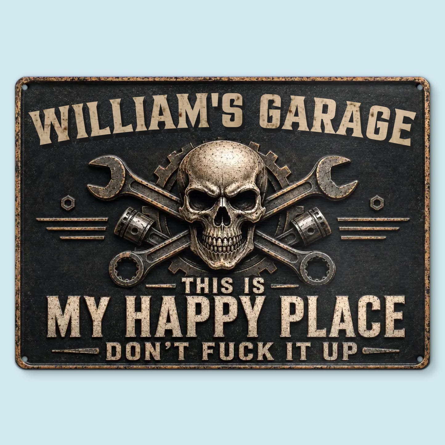 Custom Home Decor Metal Sign - Personalized Birthday Gifts For Husband, Son, Grandson, Brother, Grandpa, Dad, Yourself, Mechanic - Just Fix It Yourself