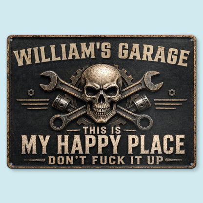 Custom Home Decor Metal Sign - Personalized Birthday Gifts For Husband, Son, Grandson, Brother, Grandpa, Dad, Yourself, Mechanic - Just Fix It Yourself