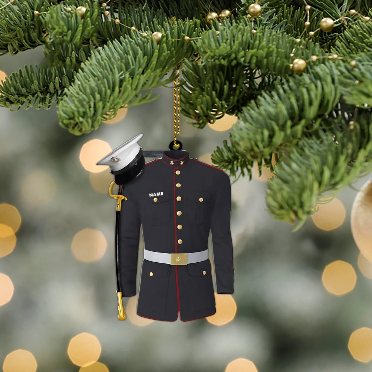 Marine Uniform Ornament - Personalized Custom Shaped_yythk (1)