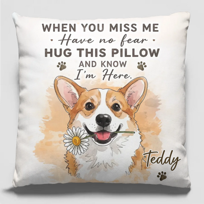 Custom Photo Pillow - Personalized Pet Memorial Sympathy Gifts For Dogs, Cats - Pawprints Never Fade