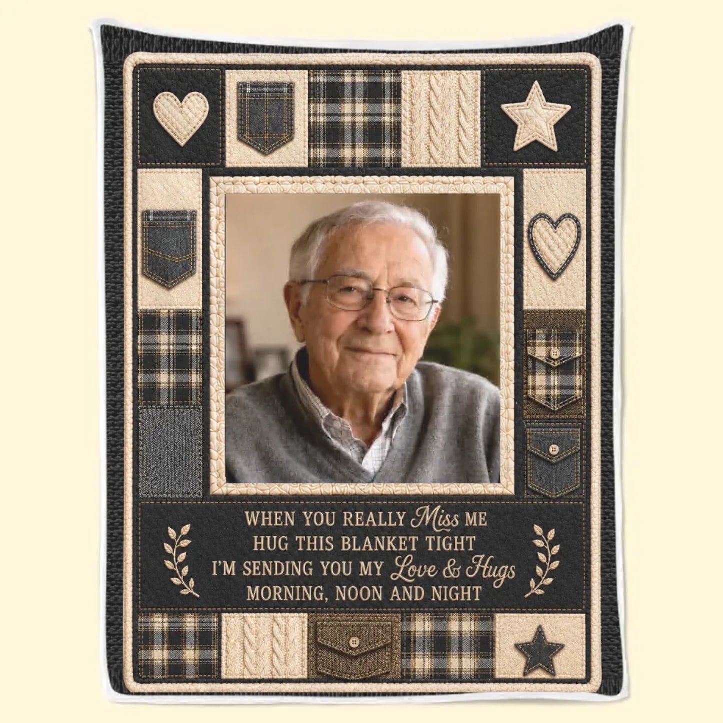 Custom Photo Blanket - Personalized Memorial Sympathy Gifts For Loss Of Mom, Dad - Always Hugged By My Endless Love