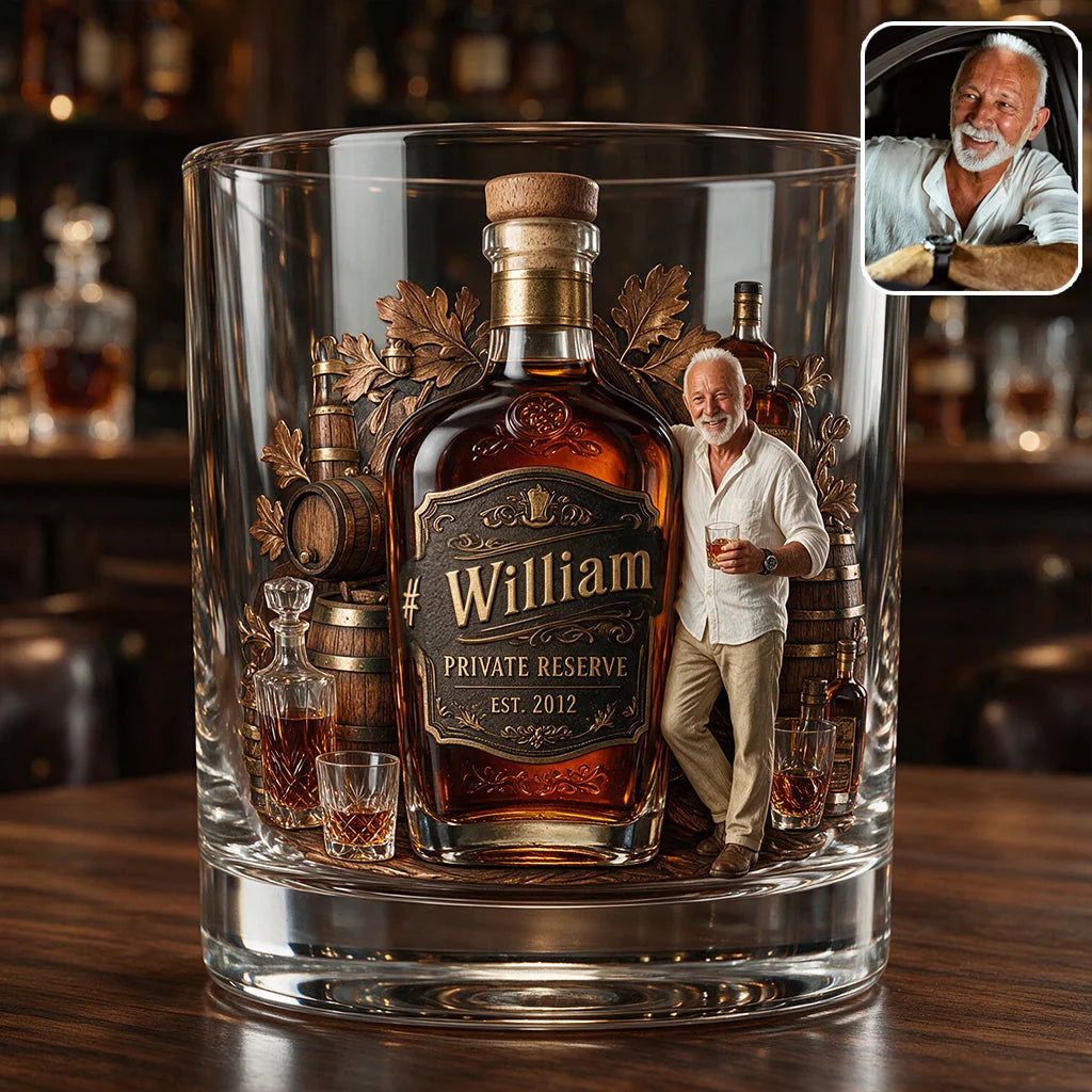 Custom Whiskey Glass - Personalized Gifts For Whiskey & Bourbon Lovers - Private Reserve, Poured For You