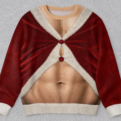 Custom Funny Unisex Ugly Sweatshirt - Personalized Birthday Gifts For Husband, Son, Grandson, Brother, Grandpa, Dad, Yourself - Santa Favorite Trouble Maker