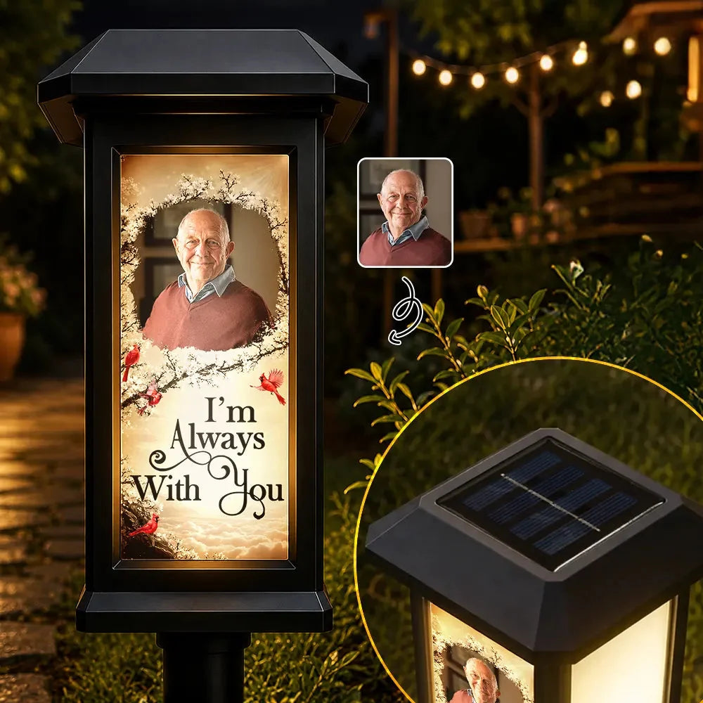 Custom Photo Memorial Solar Light - Personalized Remembrance Gifts For Loved Ones - Forever In Our Hearts
