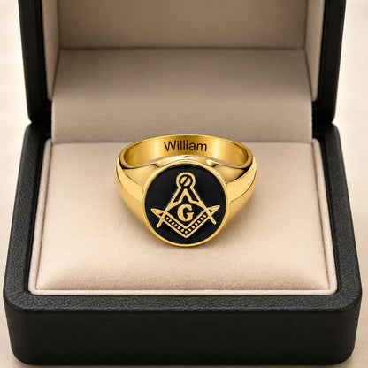 Custom Masonic Signet Ring - Personalized Freemason Gifts For Men - A Mark Of Brotherhood