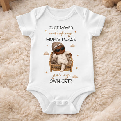 Custom Baby Onesie - Personalized Christmas Baby Shower, Gender Reveal Gifts For New Moms, New Dads, New Parents - Got My Own Crib