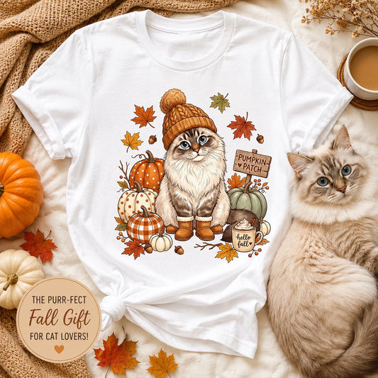 Custom Pet Photo Shirt - Personalized Fall Gifts For Dog & Cat Lovers - Pumpkin Patch Paws