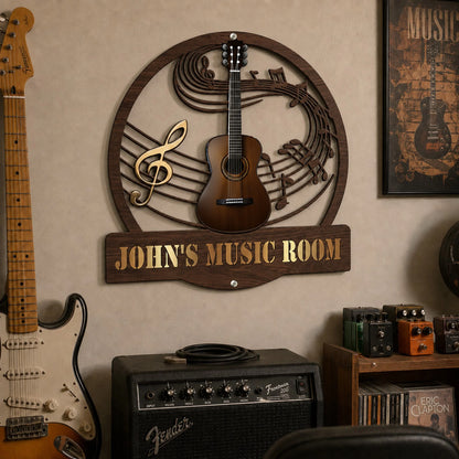 Custom Guitar Music Metal Sign - Personalized Gifts For Guitarists - Where The Music Lives