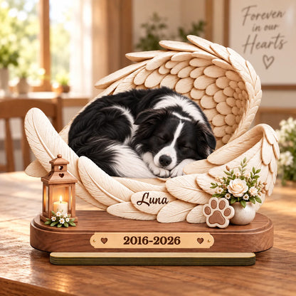 Custom Pet Memorial Wooden Plaque - Personalized Photo Gifts For Pet Lovers - Forever Resting In Our Hearts