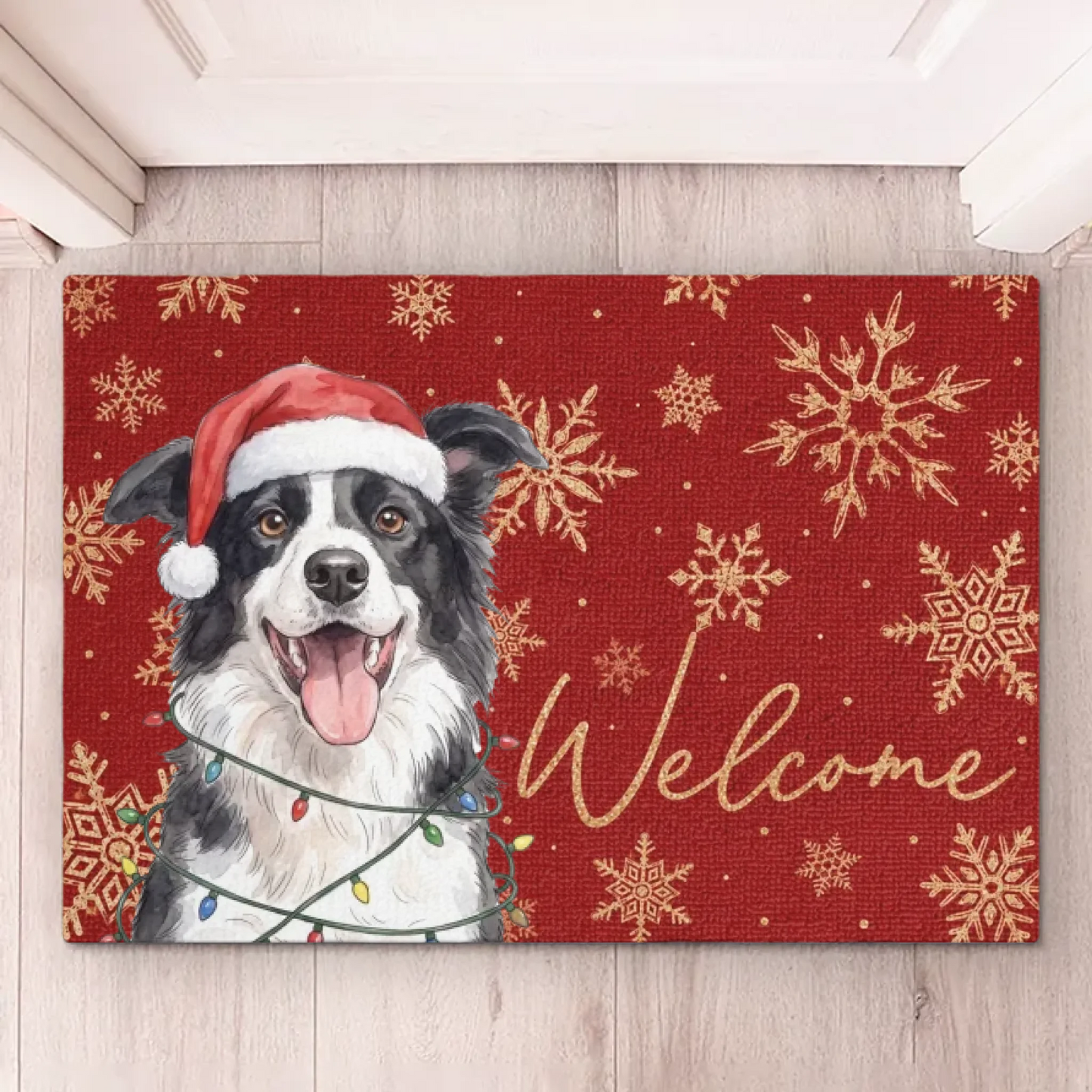 Custom Photo Home Decor Decorative Mat - Personalized  Christmas Birthday Gifts For Dog Cat Lovers, Dog Dad And Mom, Cat Owners - Paws And Holiday Cheer