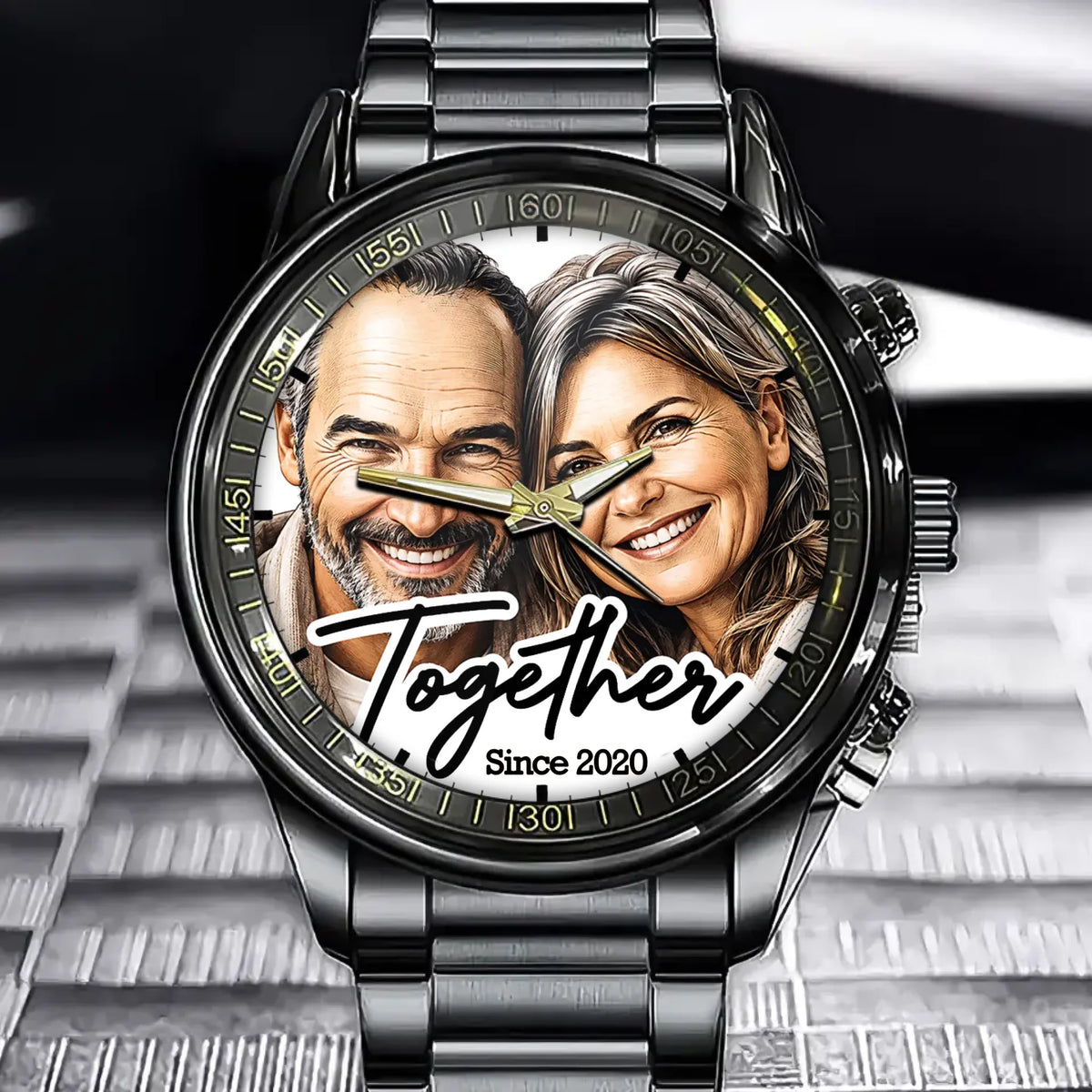 Custom Couple Photo Watch - Personalized Anniversary Gifts For Husband - Together Forever