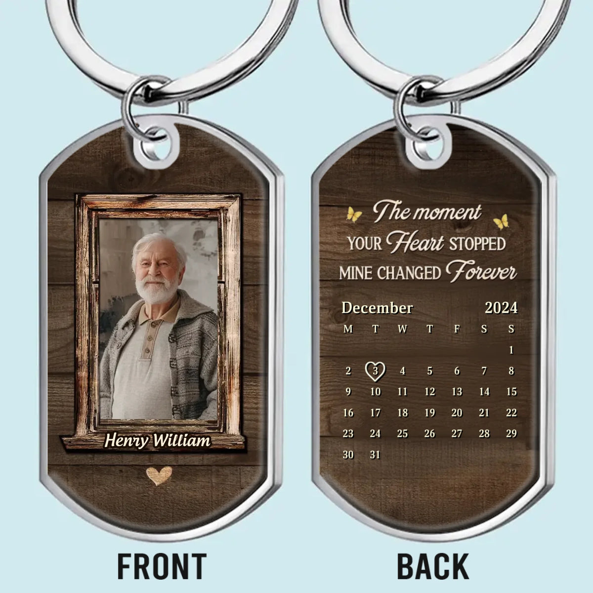 Personalized Photo Keychain - Sympathy Gift For Family - Your Love Remains
