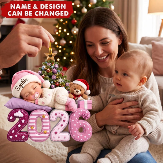 Custom Baby Christmas Acrylic Ornament - Personalized Name & Year Keepsake - Our Greatest Blessing Ever