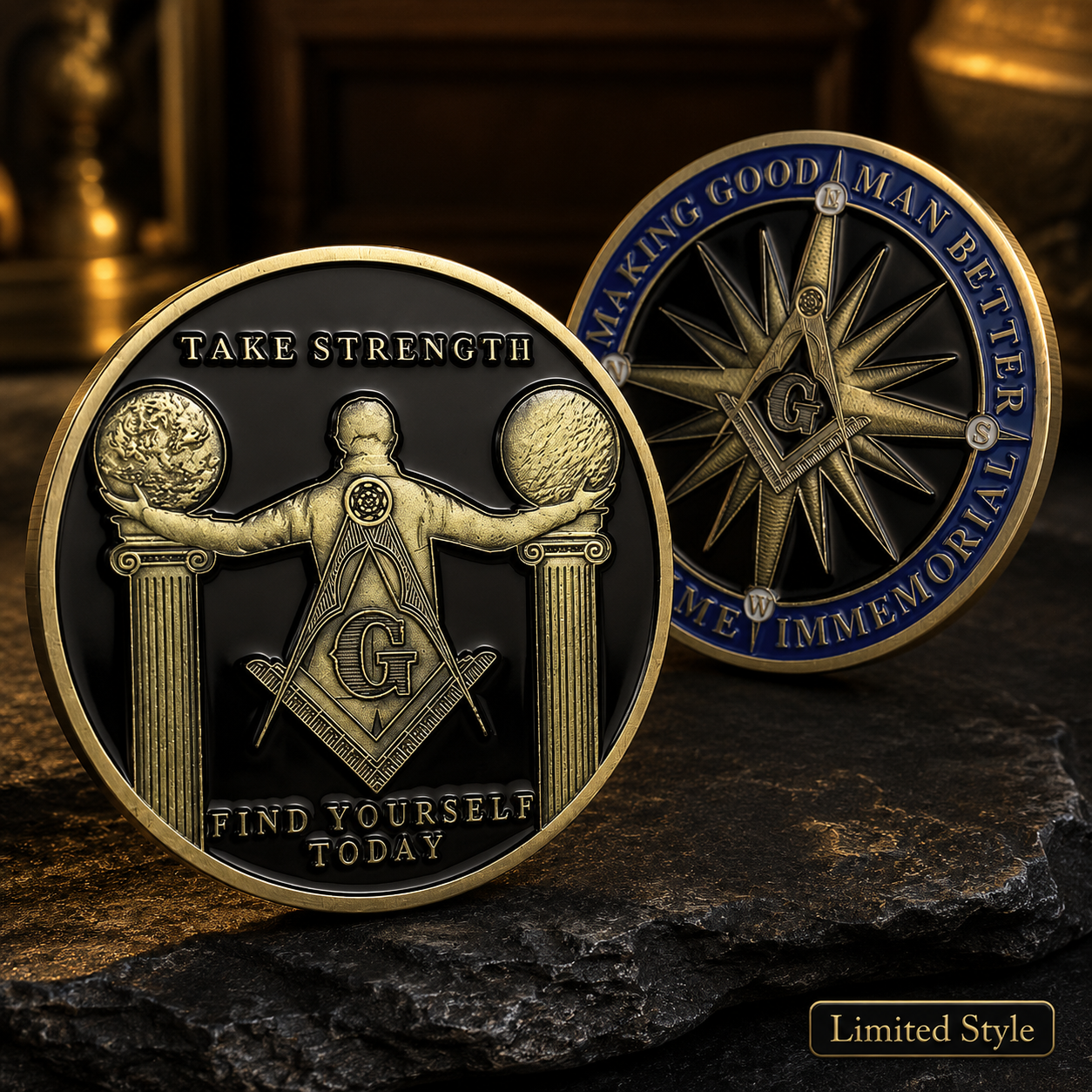 Masonic Making Good Man Better Challenge Coin – Double-Sided Freemason Collectible Gift