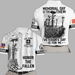 Benutzerdefinierte All Over Print Shirt Memorial Day ist für sie Veteranentag ist für mich Polo-Shirt für Veteran