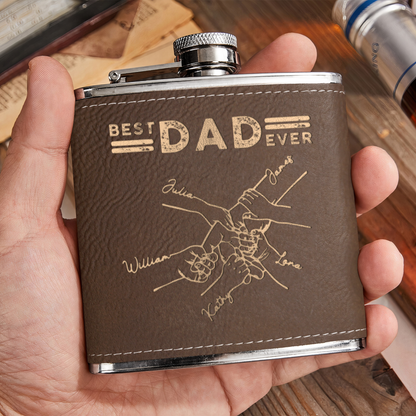 Meilleurs cadeaux pour la fête des pères pour papa - Flacon en cuir personnalisé 