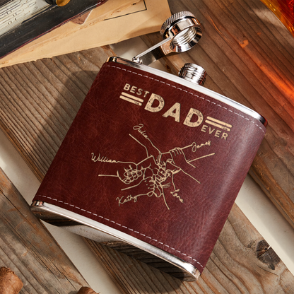 Meilleurs cadeaux pour la fête des pères pour papa - Flacon en cuir personnalisé 