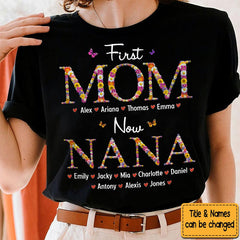 Personalized Gift For Nana First Mom Now Grandma Flower Pattern Shirt - Hoodie - Sweatshirt