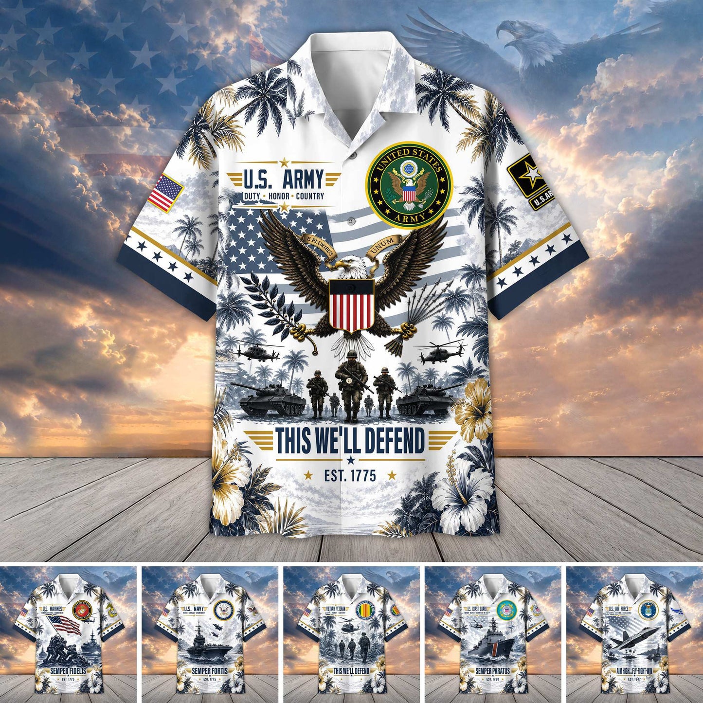 Premium US Veterans Hawaiian Shirt DPVC290701, Gifts For US Veterans, Gifts For Father's Day, Veterans Day.