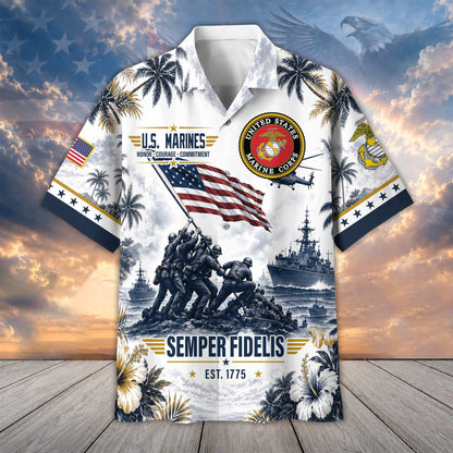 Premium US Veterans Hawaiian Shirt DPVC290701, Gifts For US Veterans, Gifts For Father's Day, Veterans Day.