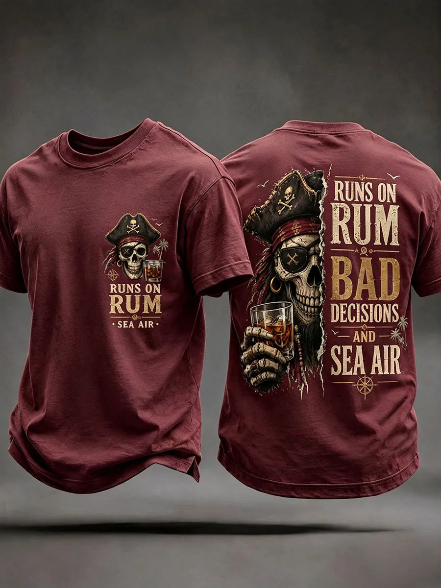 Men's 'Runs On Rum, Bad Decisions, And Sea Air' T-Shirts