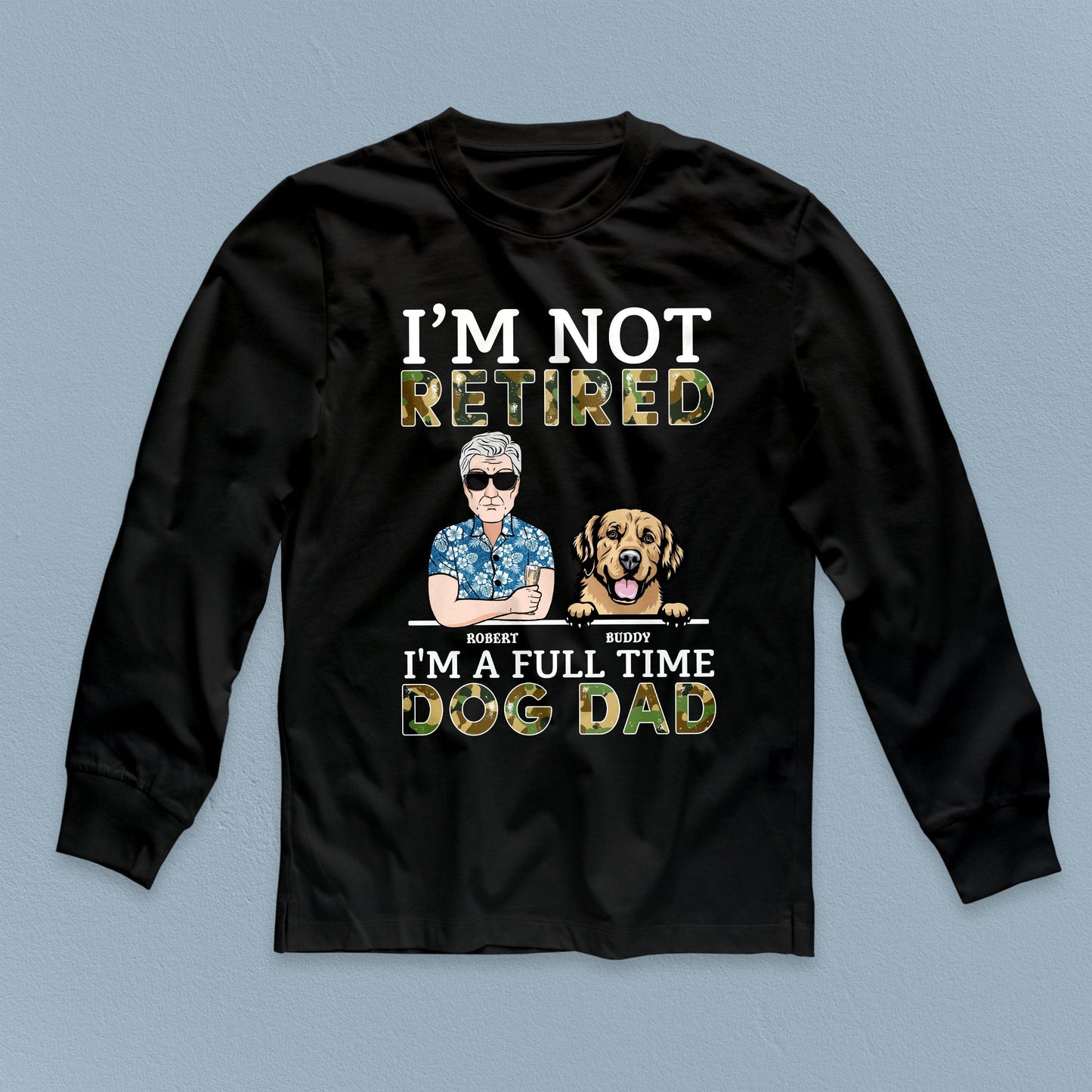 Je suis un papa de chien à plein temps T-shirt personnalisé pour chien, cadeau personnalisé pour les amoureux des chiens, papa de chien 