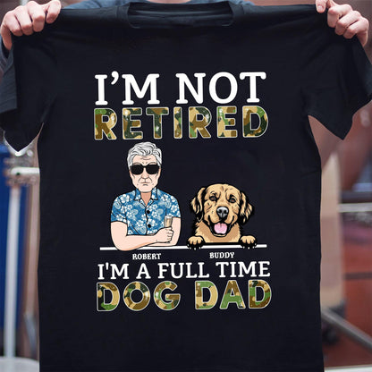 Je suis un papa de chien à plein temps T-shirt personnalisé pour chien, cadeau personnalisé pour les amoureux des chiens, papa de chien 