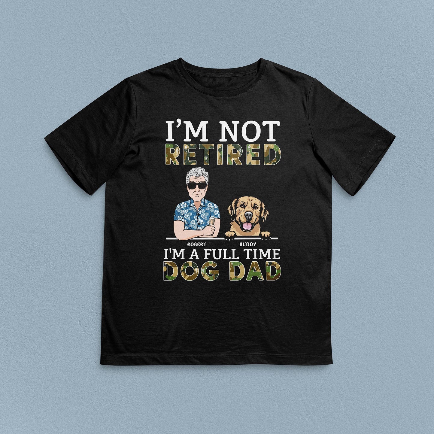 Je suis un papa de chien à plein temps T-shirt personnalisé pour chien, cadeau personnalisé pour les amoureux des chiens, papa de chien 