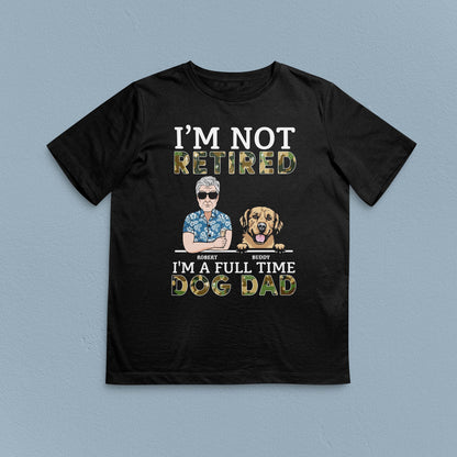 Je suis un papa de chien à plein temps T-shirt personnalisé pour chien, cadeau personnalisé pour les amoureux des chiens, papa de chien 