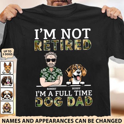 Je suis un papa de chien à plein temps T-shirt personnalisé pour chien, cadeau personnalisé pour les amoureux des chiens, papa de chien 
